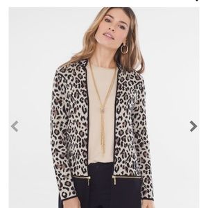 Chicos CONVERTIBLE LEOPARD-PRINT CARDIGAN